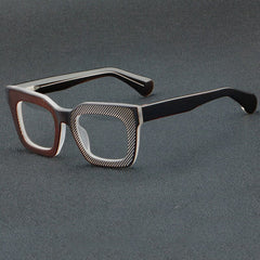Birk Retro Stripe Acetate Glasses Frame Rectangle Frames Southood Brown 