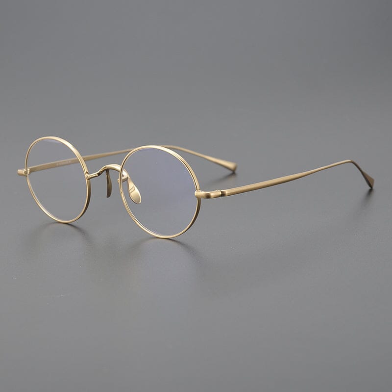 Biron Vintage Round Titanium Eyeglasses Frame Round Frames Southood Gold 