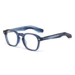 Blake Retro Acetate Glasses Frame Rectangle Frames Southood Blue Silver 