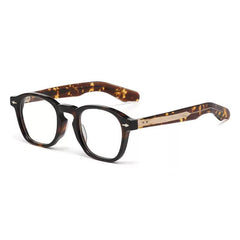 Blake Retro Acetate Glasses Frame Rectangle Frames Southood Leopard Gold 