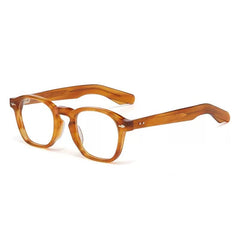 Blake Retro Acetate Glasses Frame Rectangle Frames Southood Light Brown Gold 