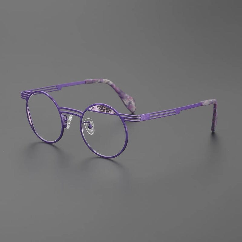 Bloat Retro Titanium Glasses Frame Geometric Frames Southood Purple 