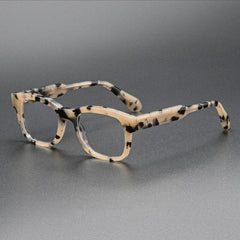 Bobby Retro Acetate Glasses Frame Rectangle Frames Southood White Leopard 