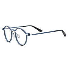 Bodhi Steampunk Titanium Round Glasses Frame Round Frames Southood Blue 