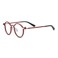 Bodhi Steampunk Titanium Round Glasses Frame Round Frames Southood Red 