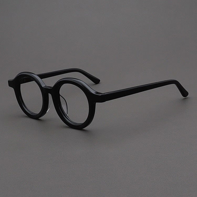 Boe High Quality Vintage Acetate Glasses Round Frames Southood Black 