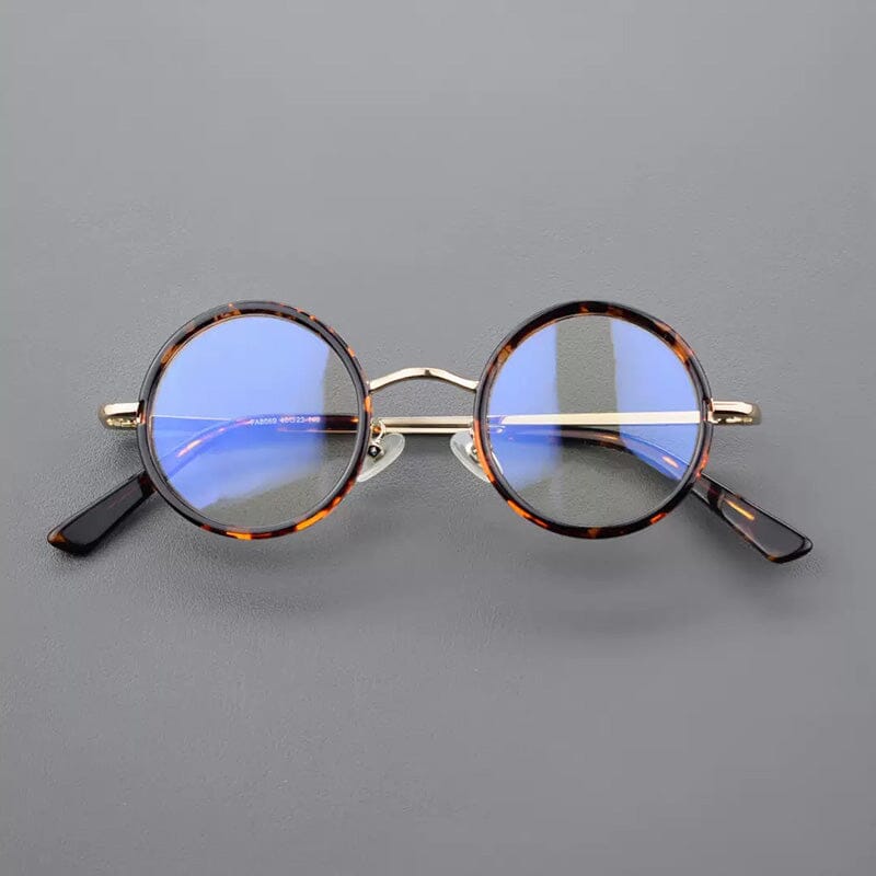 Boney Round Titanium Eyeglasses Frame Round Frames Southood Leopard 