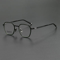 Borja Vintage TR90 Alloy Eyeglasses Frame Geometric Frames Southood Black Green 