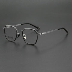 Borja Vintage TR90 Alloy Eyeglasses Frame Geometric Frames Southood Black Silver 