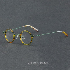 Botolf Vintage Punk Acetate Glasses Frame Round Frames Southood GreenLeopard 