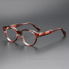 Brad Retro Acetate Glasses Frame Oval Frames Southood Red Leopard 