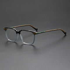 Breck Vintage Acetate Glasses Frame Rectangle Frames Southood Black Leopard Gray 