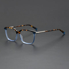Breck Vintage Acetate Glasses Frame Rectangle Frames Southood Leopard Blue 