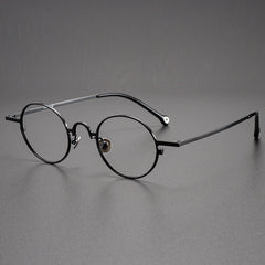Briar Titanium Vintage Round Eyeglasses Frames Round Frames Southood Black 