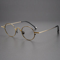Briar Titanium Vintage Round Eyeglasses Frames Round Frames Southood Bronze 