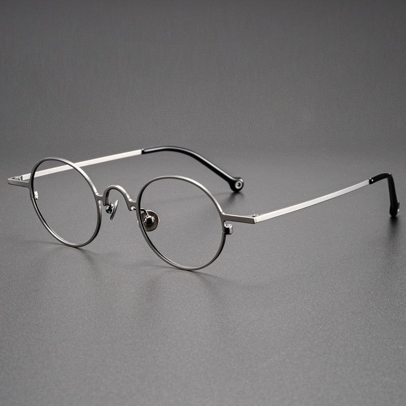 Briar Titanium Vintage Round Eyeglasses Frames Round Frames Southood Gun 