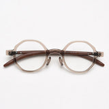 Brok Polygon TR90 Vintage Eyeglass Frame Geometric Frames Southood Khaki 