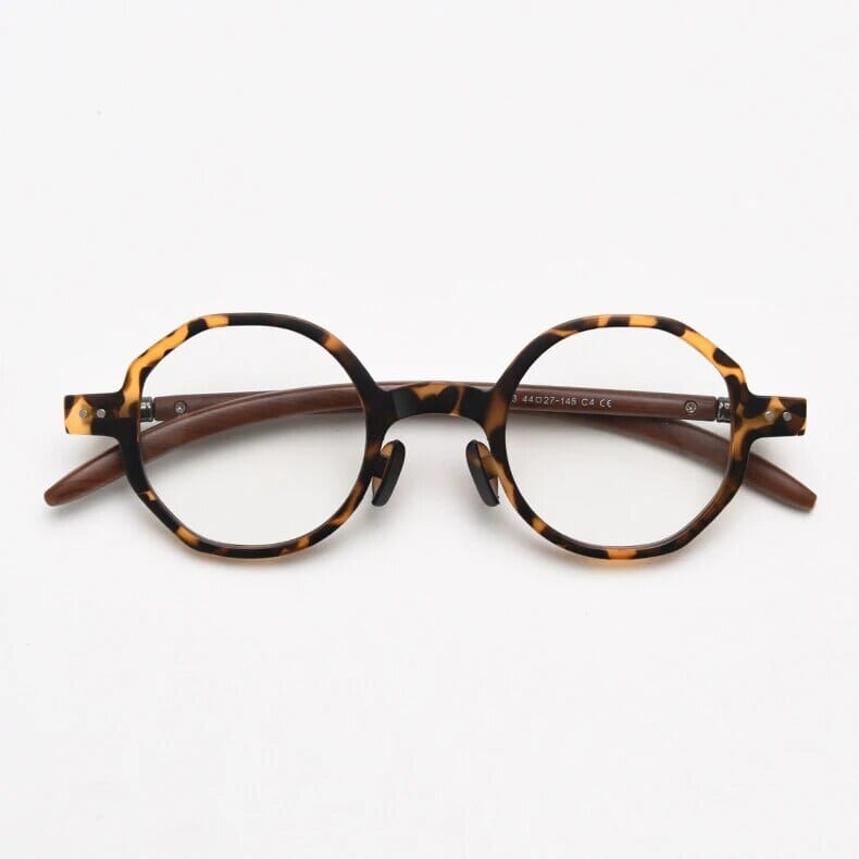 Brok Polygon TR90 Vintage Eyeglass Frame Geometric Frames Southood Leopard 