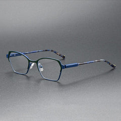 Burhan Vintage Alloy Eyeglasses Frame Geometric Frames Southood Blue 