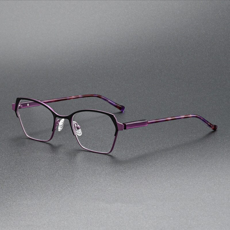 Burhan Vintage Alloy Eyeglasses Frame Geometric Frames Southood Purple 