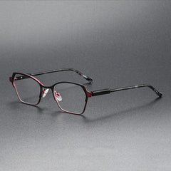 Burhan Vintage Alloy Eyeglasses Frame Geometric Frames Southood Red 