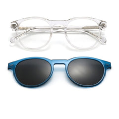 Burton Acetate Alloy Glasses Frame With Magnetic Sunglasses Clips Oval Frames Southood Clear Blue 
