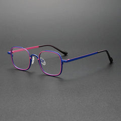 Butler Retro Titanium Eyeglasses Frame Round Frames Southood Blue Red 