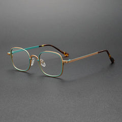 Butler Retro Titanium Eyeglasses Frame Round Frames Southood Brown Green 