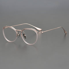 Cain Vintage Titanium Eyeglasses Frame Aviator Frames Southood Rose Gold 