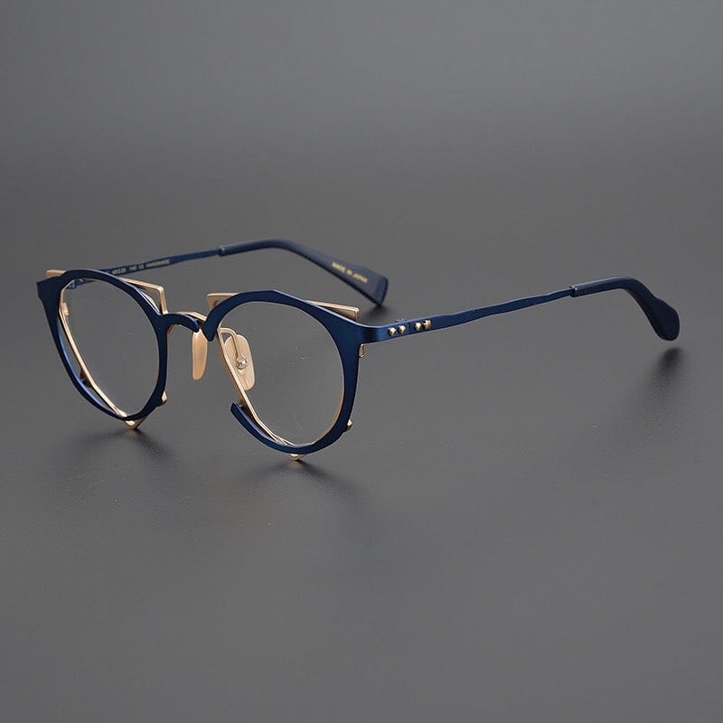 Calum Retro Titanium Glasses Frame Geometric Frames Southood Blue 