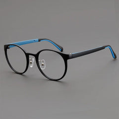 Cam Vintage TR90 Round Eyeglasses Round Frames Southood Black Blue 