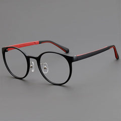 Cam Vintage TR90 Round Eyeglasses Round Frames Southood Black Red 