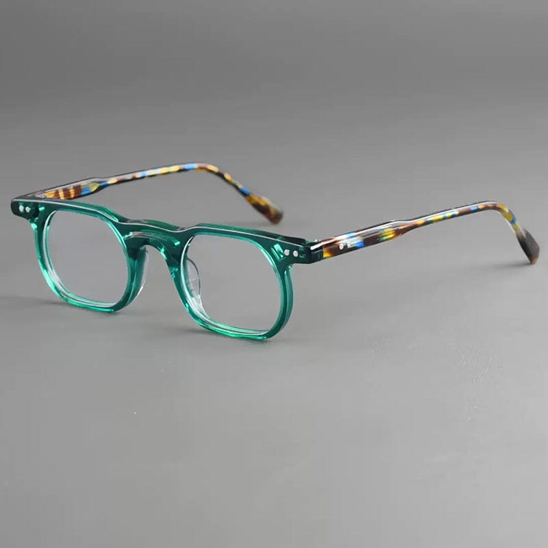 Camden Vintage Acetate Glasses Frame Oval Frames Southood Green Leopard 