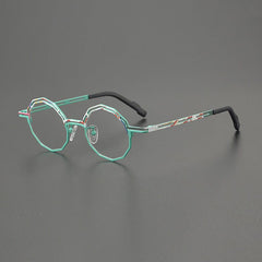 Cannon Colorful Geometric Titanium Glasses Frame Geometric Frames Southood Cyan 