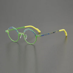 Cannon Colorful Geometric Titanium Glasses Frame Geometric Frames Southood Green 