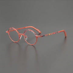 Cannon Colorful Geometric Titanium Glasses Frame Geometric Frames Southood Red 