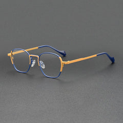 Cary Retro Titanium Eyeglasses Frame Round Frames Southood Yellow Blue 