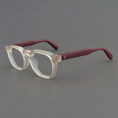 Casper Personalized Acetate Glasses Frame Rectangle Frames Southood Matte Yellow Red 