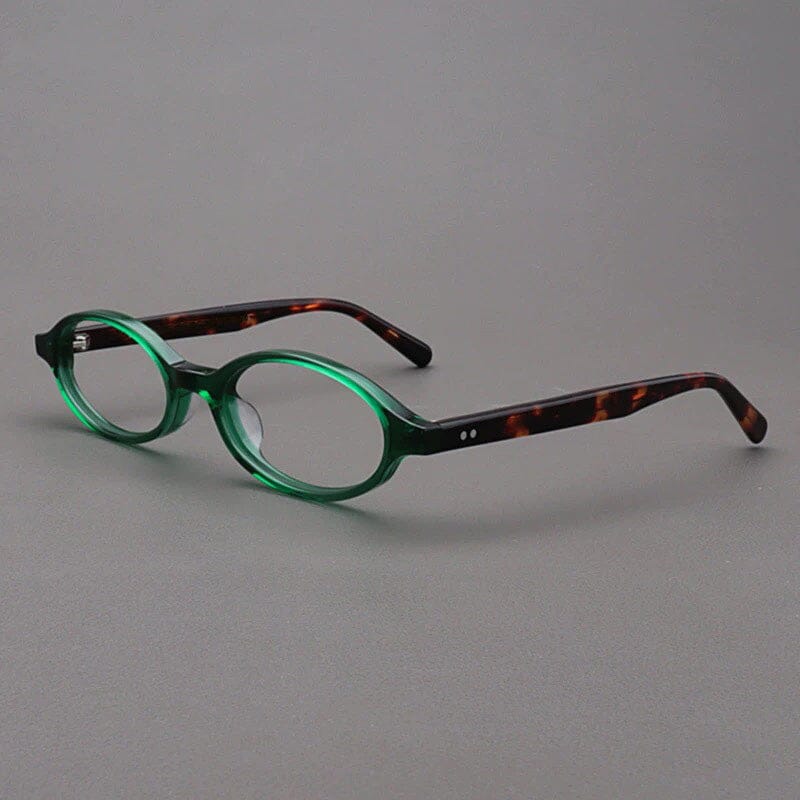 Cassi Acetate Glasses Frame Oval Frames Southood Green Leopard 