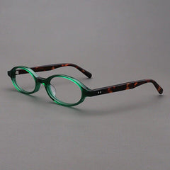 Cassi Acetate Glasses Frame Oval Frames Southood Green Leopard 