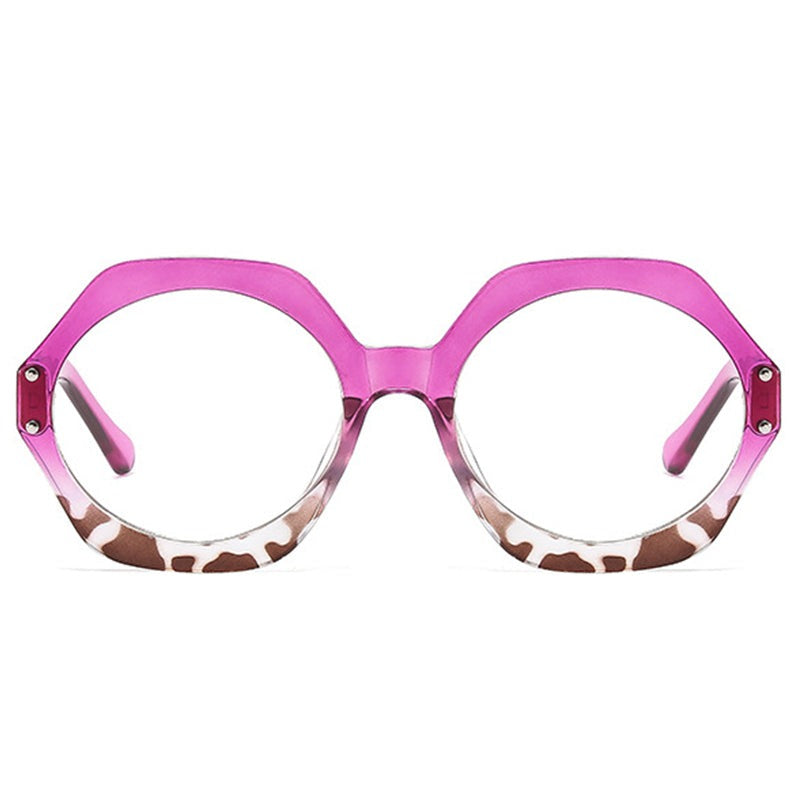 Cecily Gradient Fashion Irregular Round Glasses Frame Round Frames Southood C11 purple clear 