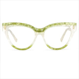 Celeste Oversized Two-Color Stitching Glasses Frame Cat Eye Frames Southood Green 