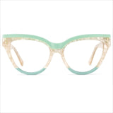 Celeste Oversized Two-Color Stitching Glasses Frame Cat Eye Frames Southood Sky Blue 