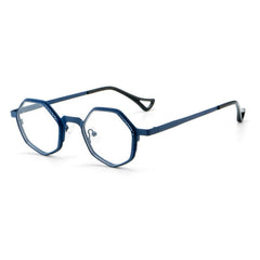 Chand Retro Titanium Glasses Frame Geometric Frames Southood Dark Blue 