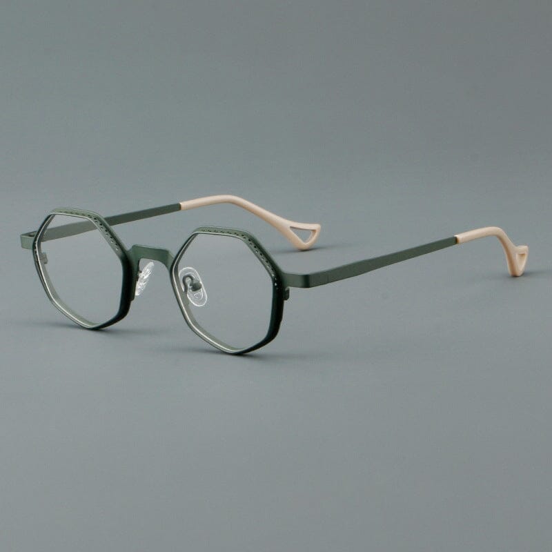 Chand Retro Titanium Glasses Frame Geometric Frames Southood Dark Green 