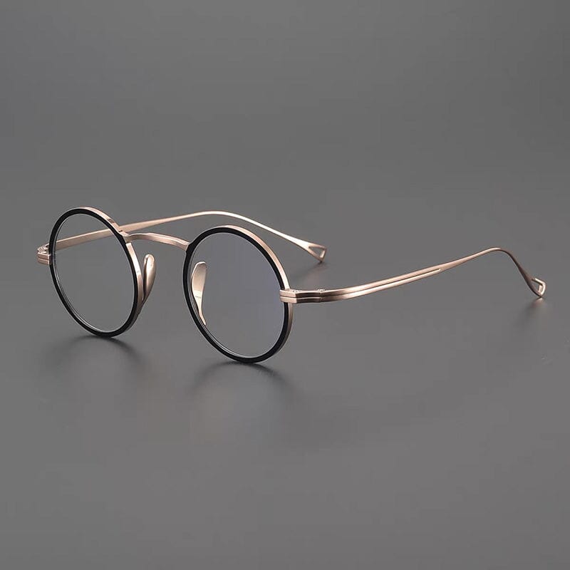 Chap Vintage Round Titanium Eyeglasses Frame Round Frames Southood Rose Gold 