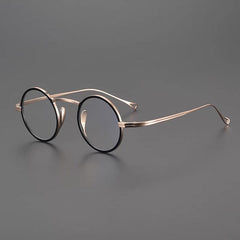 Chap Vintage Round Titanium Eyeglasses Frame Round Frames Southood Rose Gold 