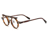 Charlie Round Glasses Frame Browline Frames Southood leopard 