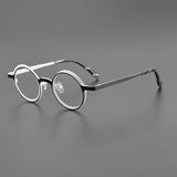 Chay Titanium Round Glasses Frame Round Frames Southood Black White 