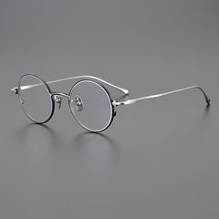 Chris Vintage Round Titanium Eyeglasses Frame Round Frames Southood Black silver 